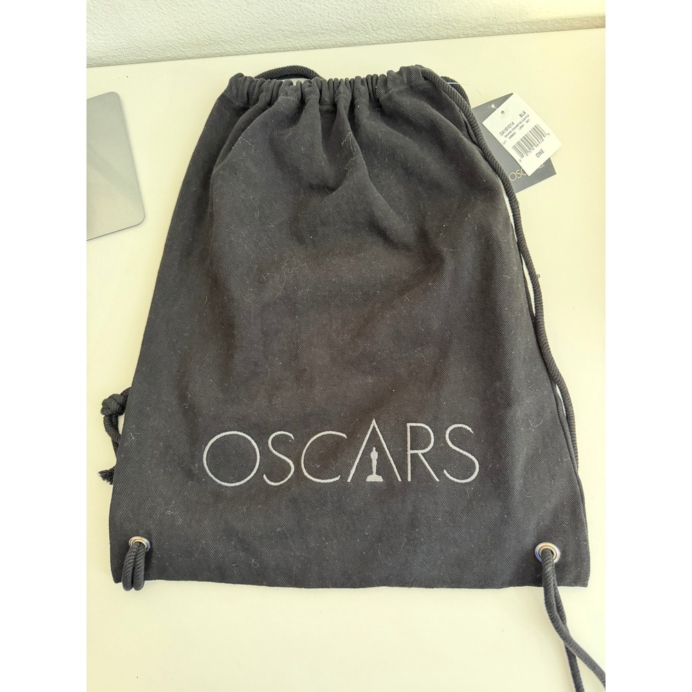 Oscars Academy of Motion Picture Arts and Sciences Drawstring Backpack Black NWT